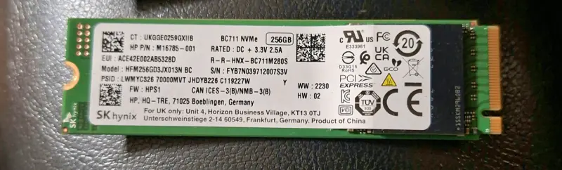 Disco SSD NVMe 256GB SK hynix