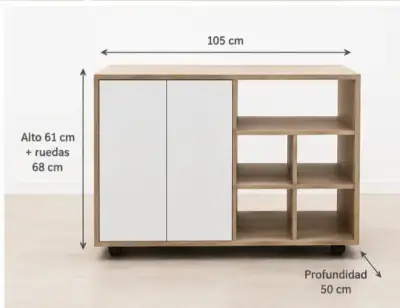 Mueble organizador con puertas blancas - miniatura 2