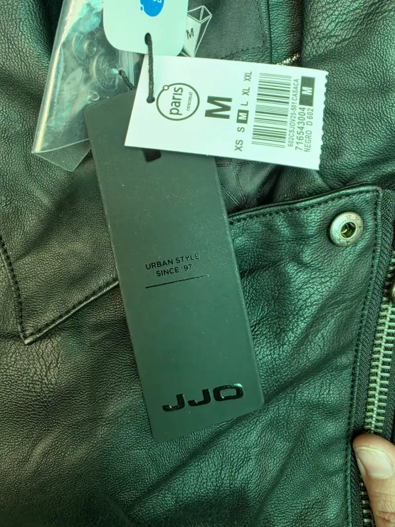 Chaqueta de cuero negra JJO para mujer nueva - 2