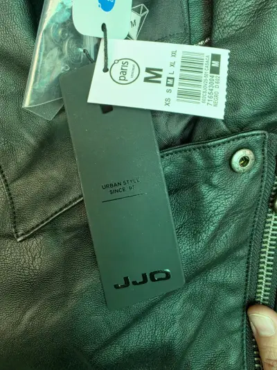 Chaqueta de cuero negra JJO para mujer nueva - miniatura 2