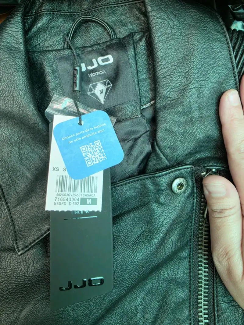 Chaqueta de cuero negra JJO para mujer nueva - 3