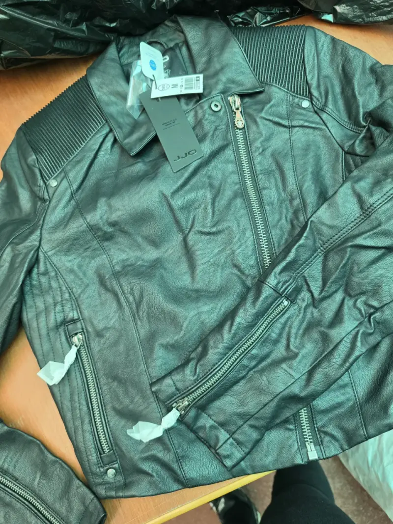Chaqueta de cuero negra JJO para mujer nueva - 6