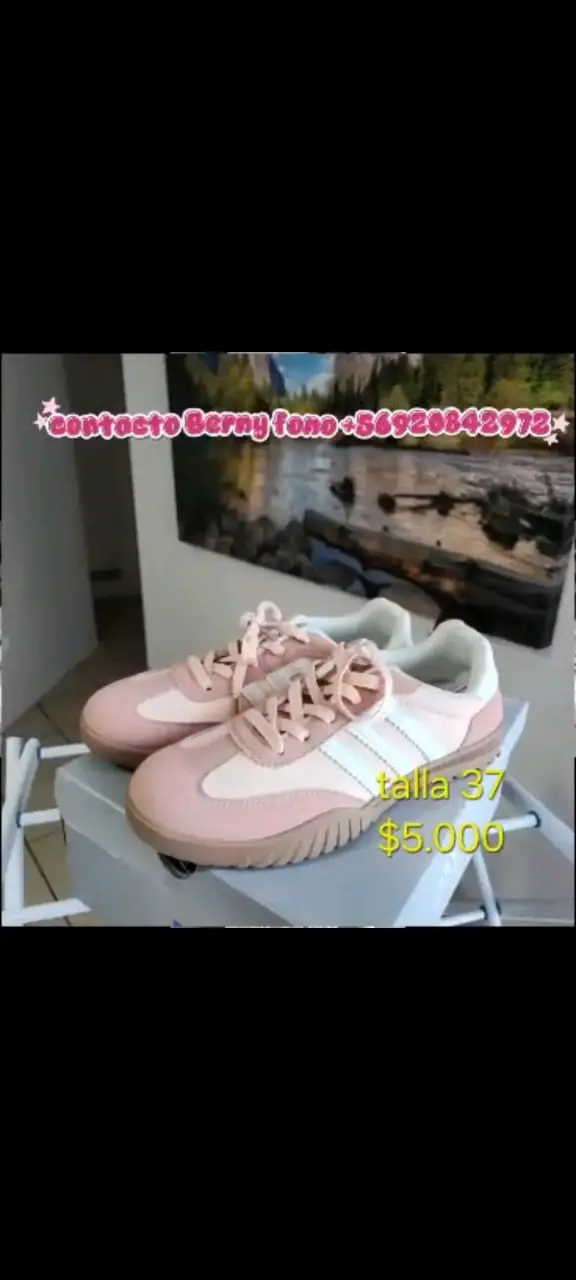 Zapatillas deportivas rosadas talla 37