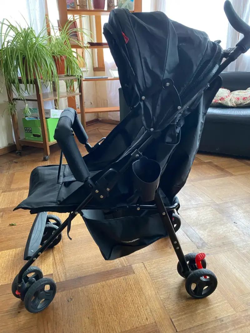Coche de paseo plegable negro para bebé - 4