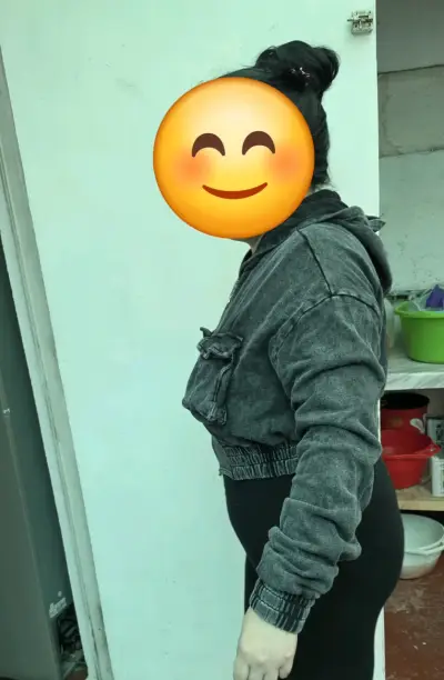 Poleron de mujer con capucha gris oscuro - miniatura 3