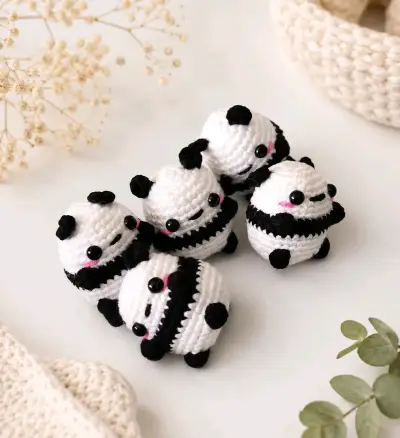Llaveros Amigurumis de Panda Hechos a Mano - miniatura 1