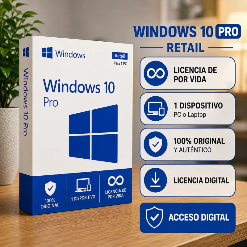 Licencia Windows 10 Pro Retail Original