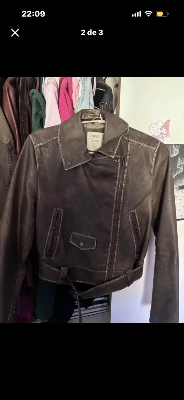 Chaqueta de cuero marrón Index Basics - 2