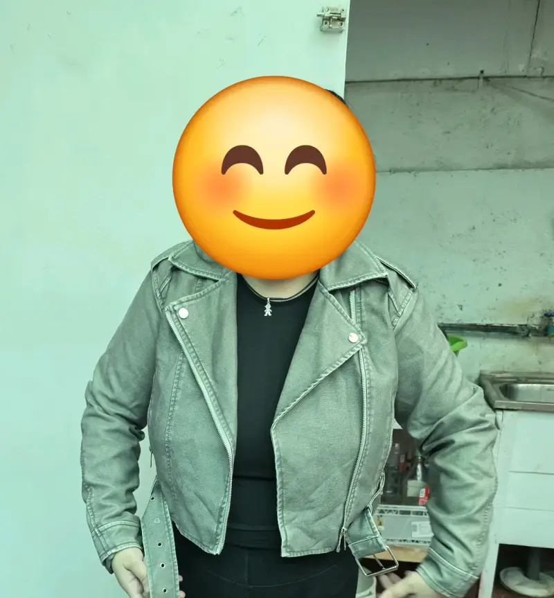 Chaqueta de  cuero sintetico gris - 2