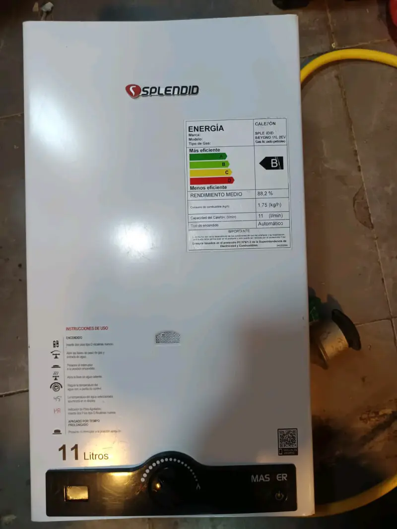 Calefón a gas Splendid 11 litros eficiente