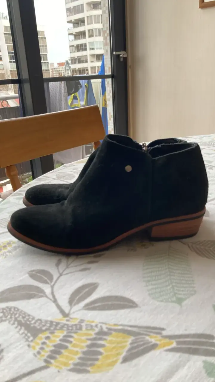 Botines de gamuza negros para mujer - 1