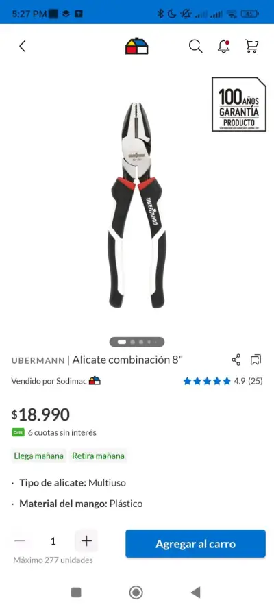 Alicate combinación Ubermann 8 pulgadas - miniatura 2