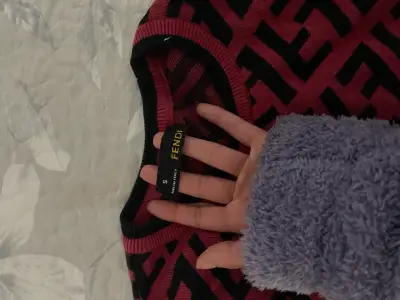Suéter Fendi rojo con patrón geométrico - miniatura 2