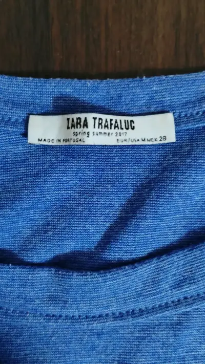 Polera sin mangas azul Zara Trafaluc - miniatura 2