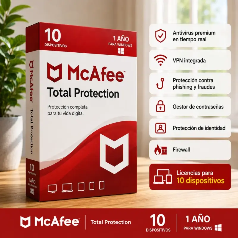 Mcafee Antivirus Total Protection | 1 Año | 10 PCS - 2