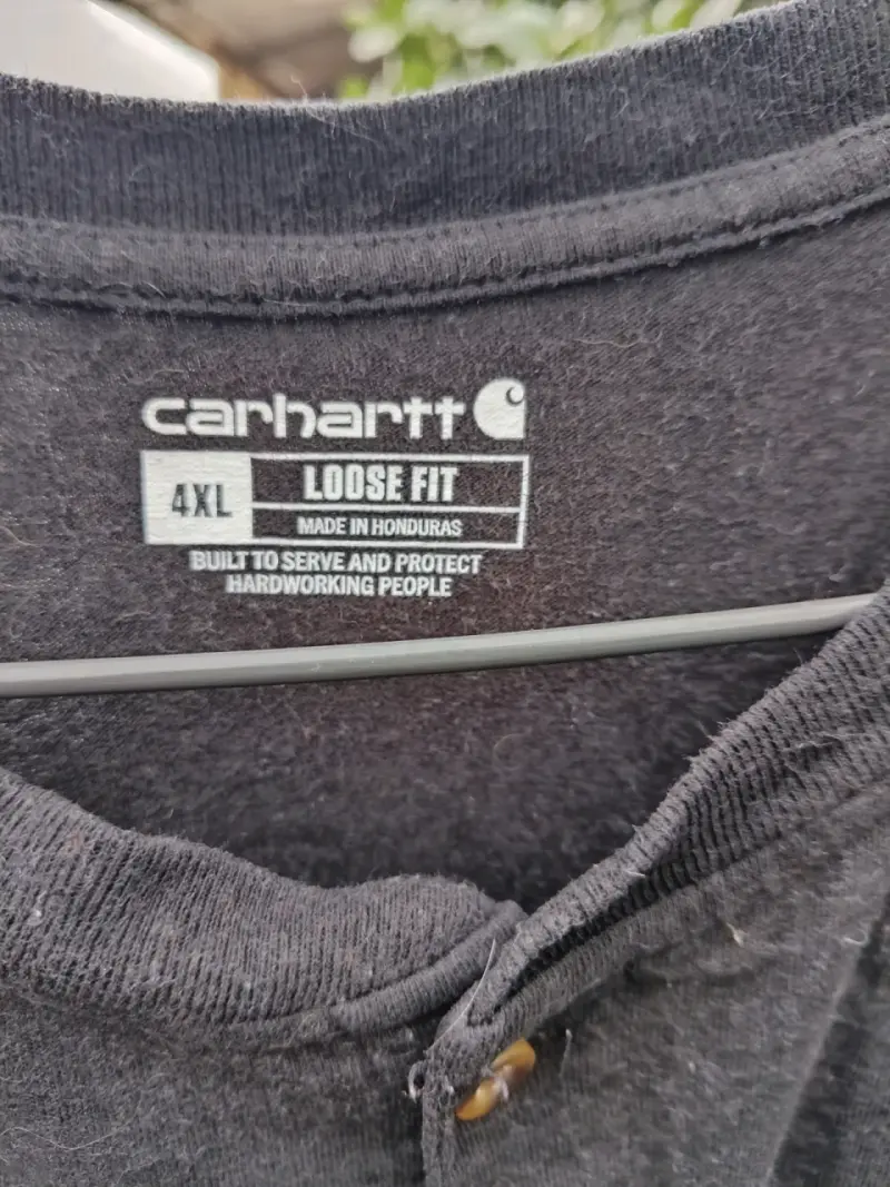 Polera negra Carhartt de algodón 4XL - 4