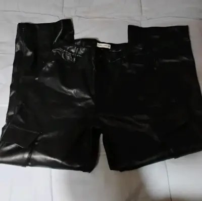 Pantalones de cuero negro Issimo talla 38 - miniatura 1