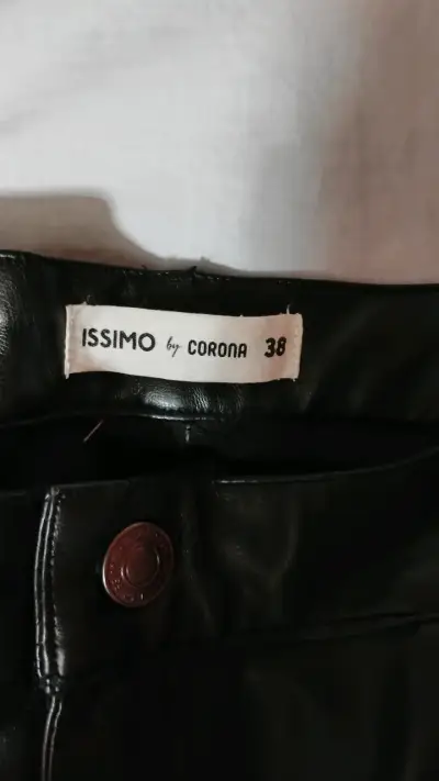 Pantalones de cuero negro Issimo talla 38 - miniatura 3