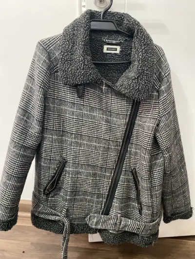 Chaqueta de lana gris Basement para mujer - miniatura 1