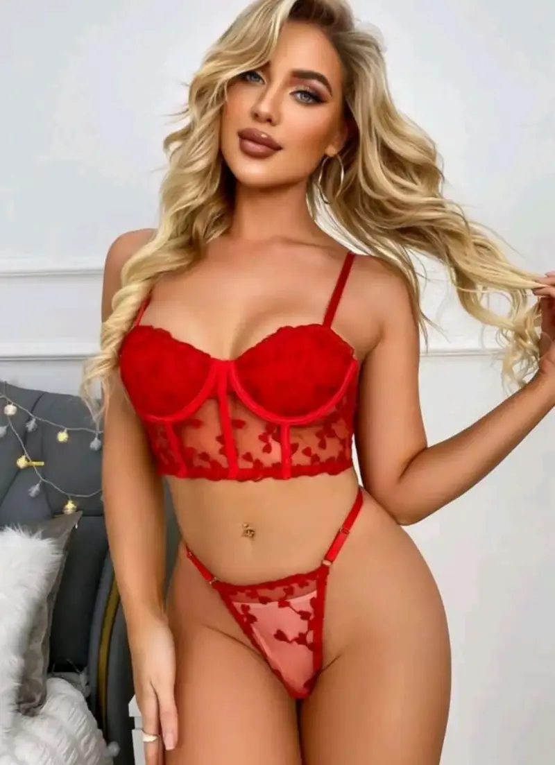 Conjunto de lencería sexy de encaje en varios colores - 4
