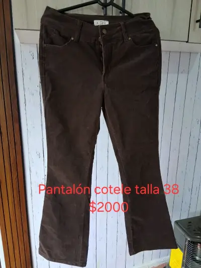 Pantalón cotele marrón talla 38 - miniatura 1