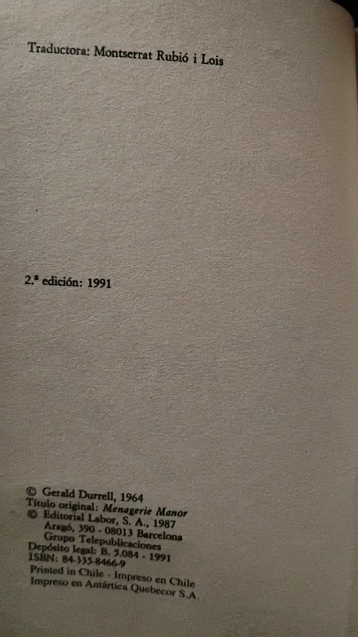 Libro 'Un Zoo en la Isla' de Gerald Durrell. - 2