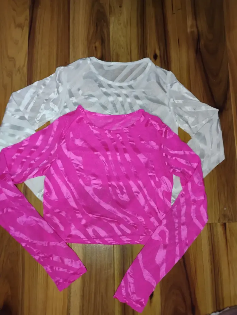 Poleras de manga larga transparentes para mujer