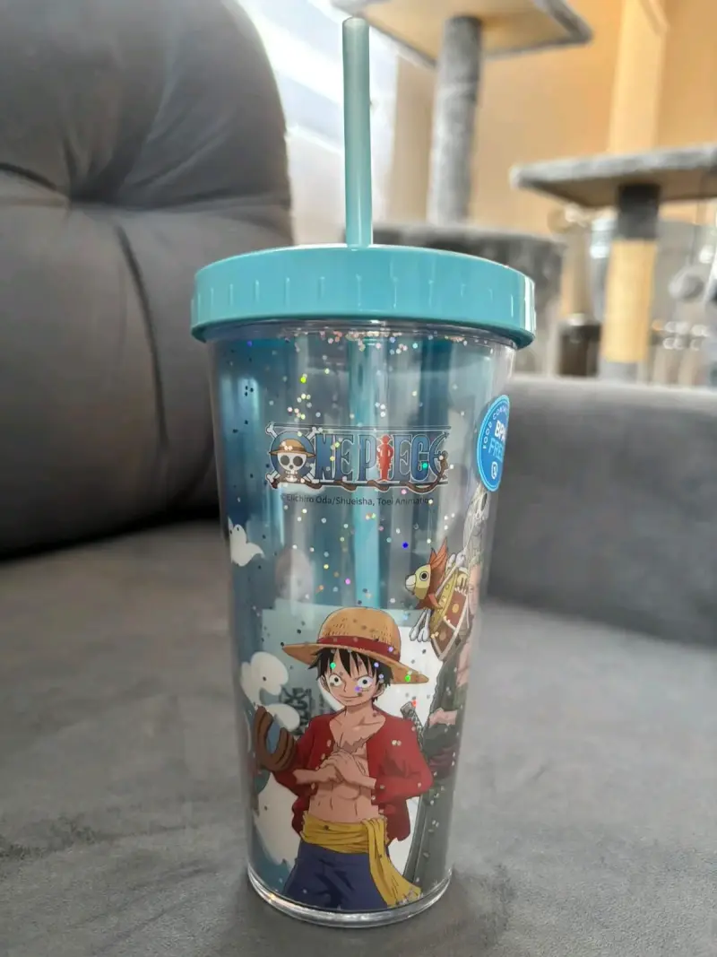 Vaso con bombilla One Piece diseño Luffy