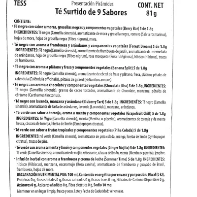 Té en Pirámides Surtido de 9 Sabores Tess - miniatura 2