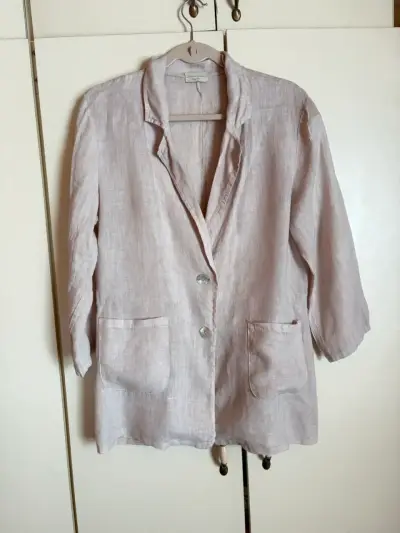 Blazer de lino beige - miniatura 1
