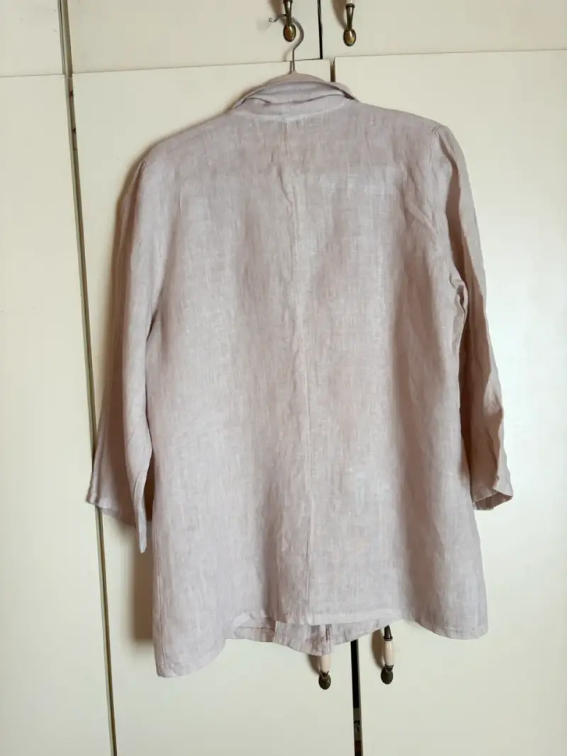 Blazer de lino beige - 2