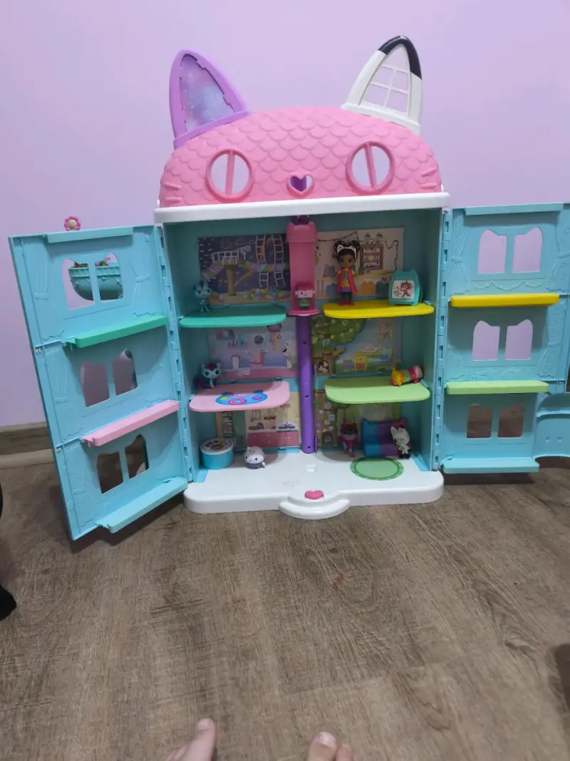Casa de muñecas infantil con diseño de gato - 3