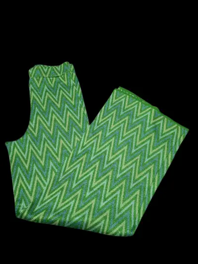 Pantalones acampanados verdes con diseño zigzag MNG - miniatura 2