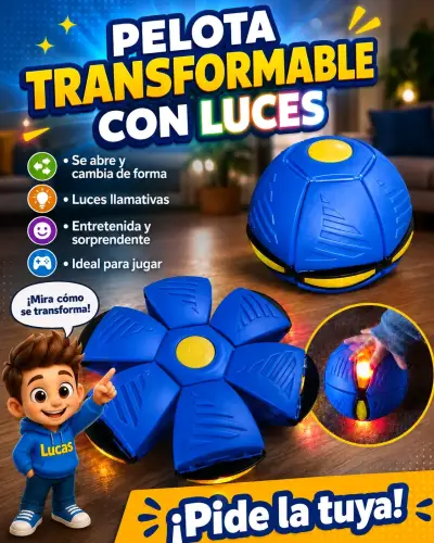 Pelota transformable con luces LED azul - miniatura 3