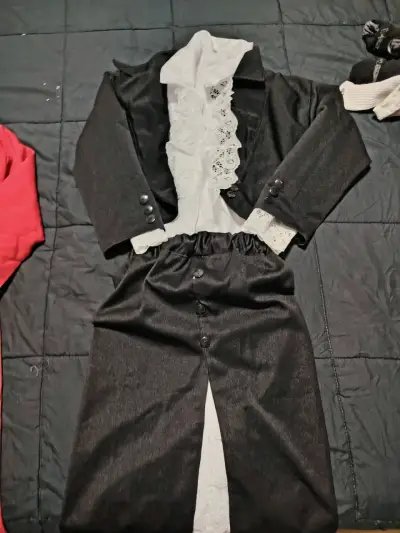 Disfraz de época rojo y negro para niños - miniatura 2