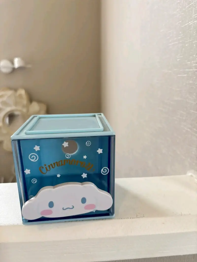 Caja organizadora Cinnamoroll azul con diseño de nube