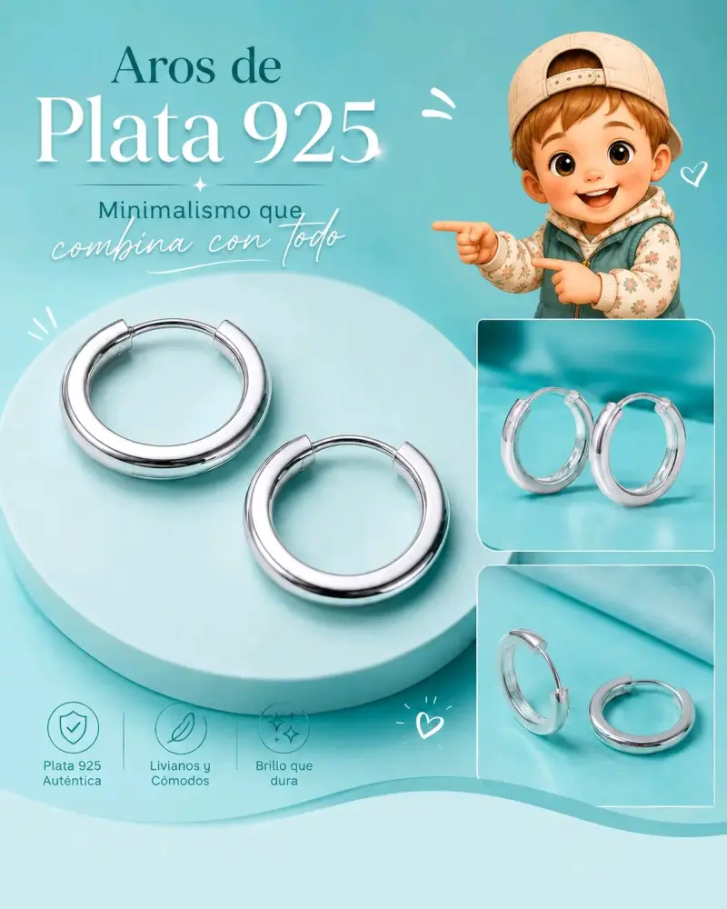 Aros de Plata 925 con Diseño Elegante