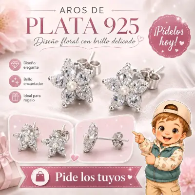 Aros de Plata 925 con Diseño Elegante - miniatura 2