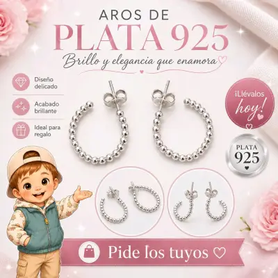 Aros de Plata 925 con Diseño Elegante - miniatura 4