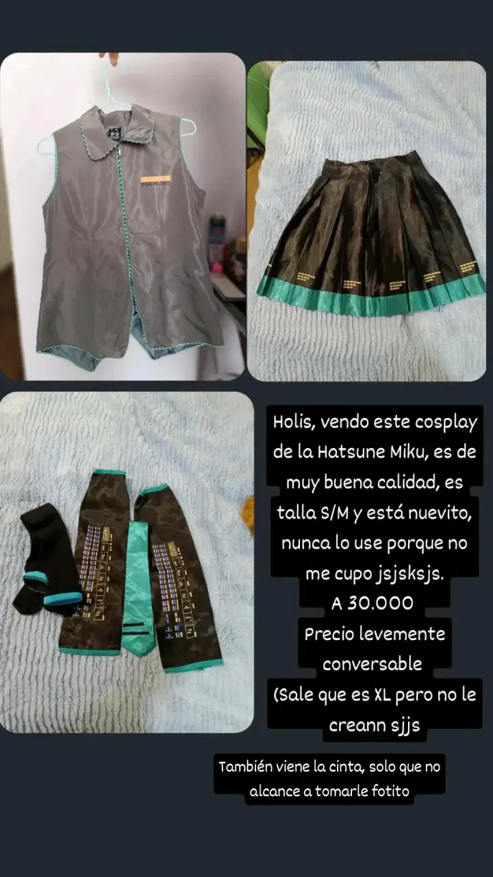 Cosplay de Hatsune Miku talla S/M nuevo - 1