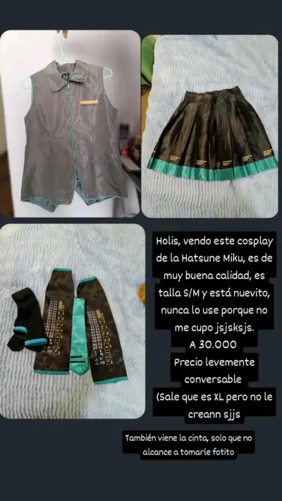 Cosplay de Hatsune Miku talla S/M nuevo - miniatura 1