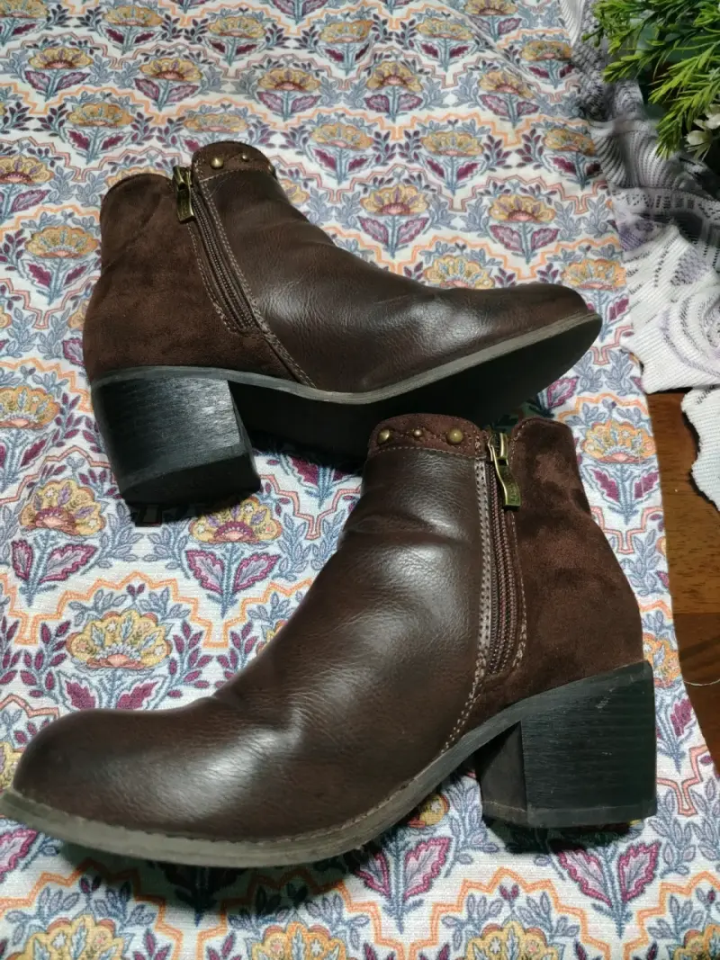Botines Vía Uno de cuero marrón con tachas - 5
