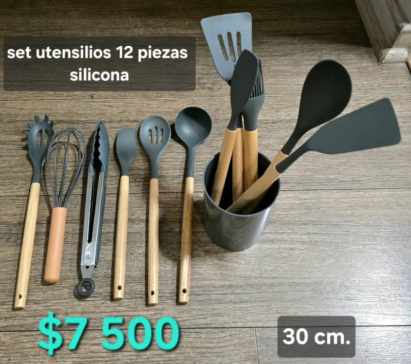 Set de utensilios de cocina 12 piezas silicona