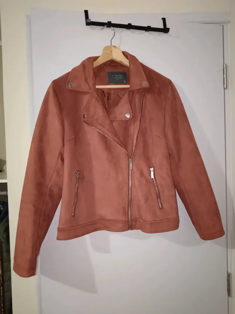 Chaqueta de mujer color terracota con cierre - 2