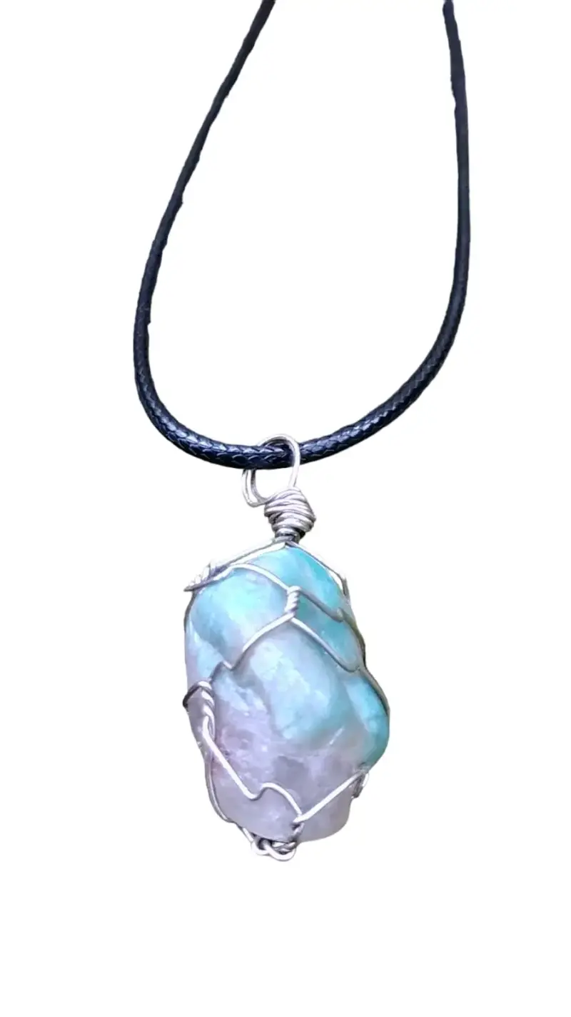 Collar con colgante de piedra Amazonita natural - 3