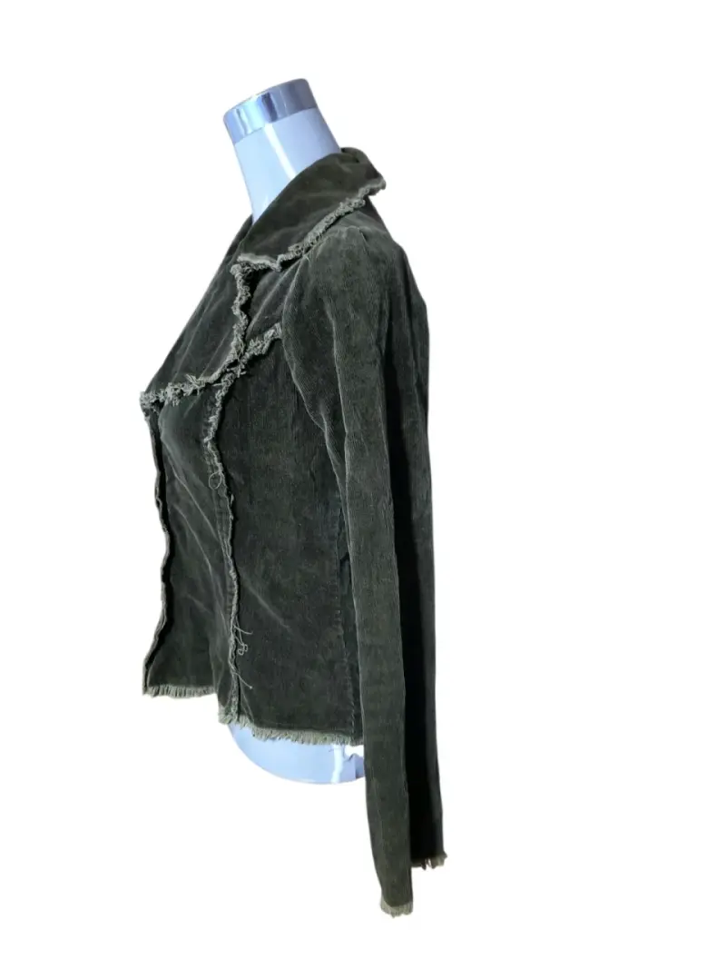 Chaqueta de pana verde musgo con botones - 2