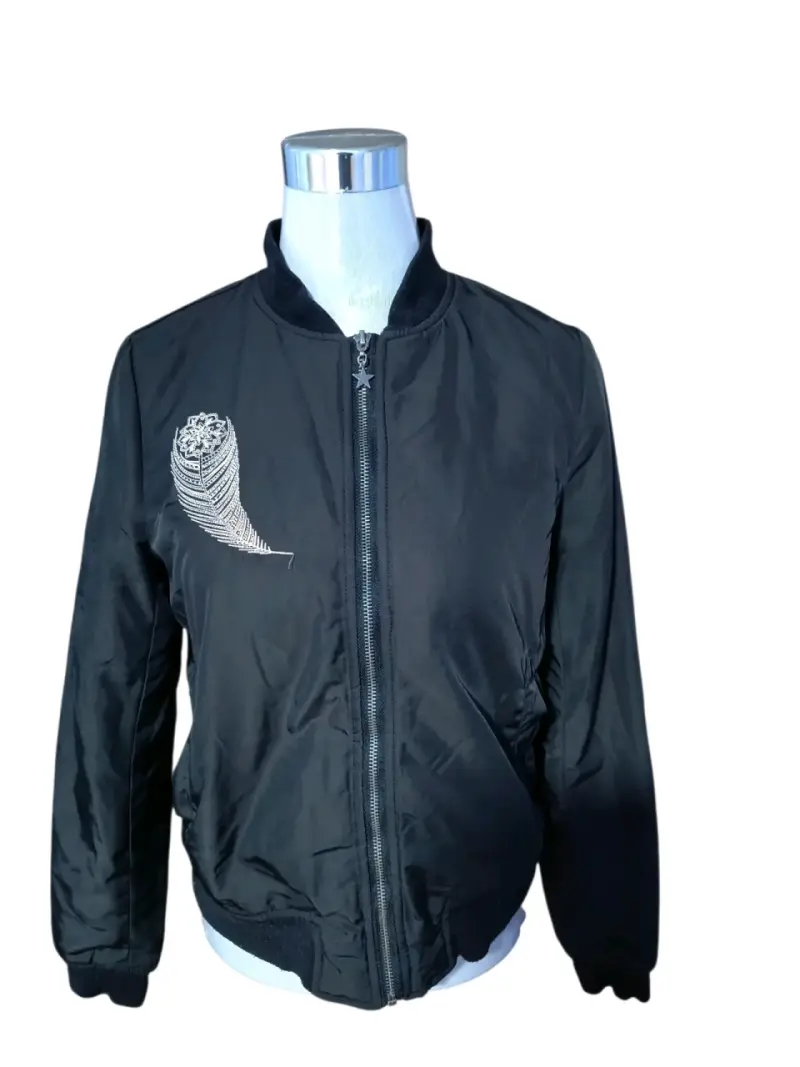 Chaqueta bomber negra con diseño colorido Barbados - 1