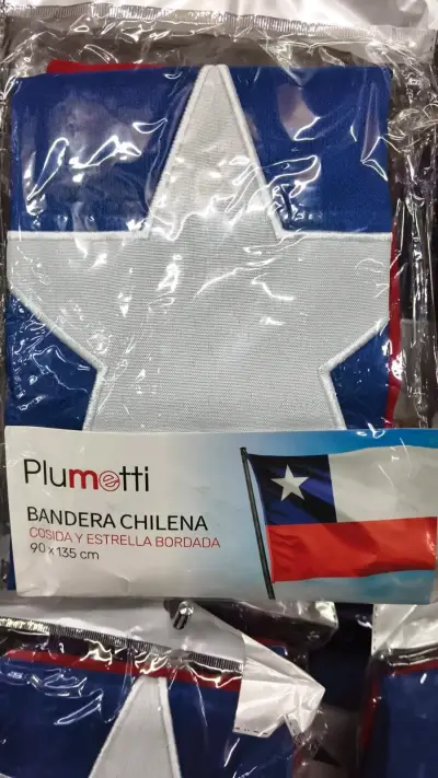 Bandera Chilena Plumetti con Estrella Bordada - miniatura 1