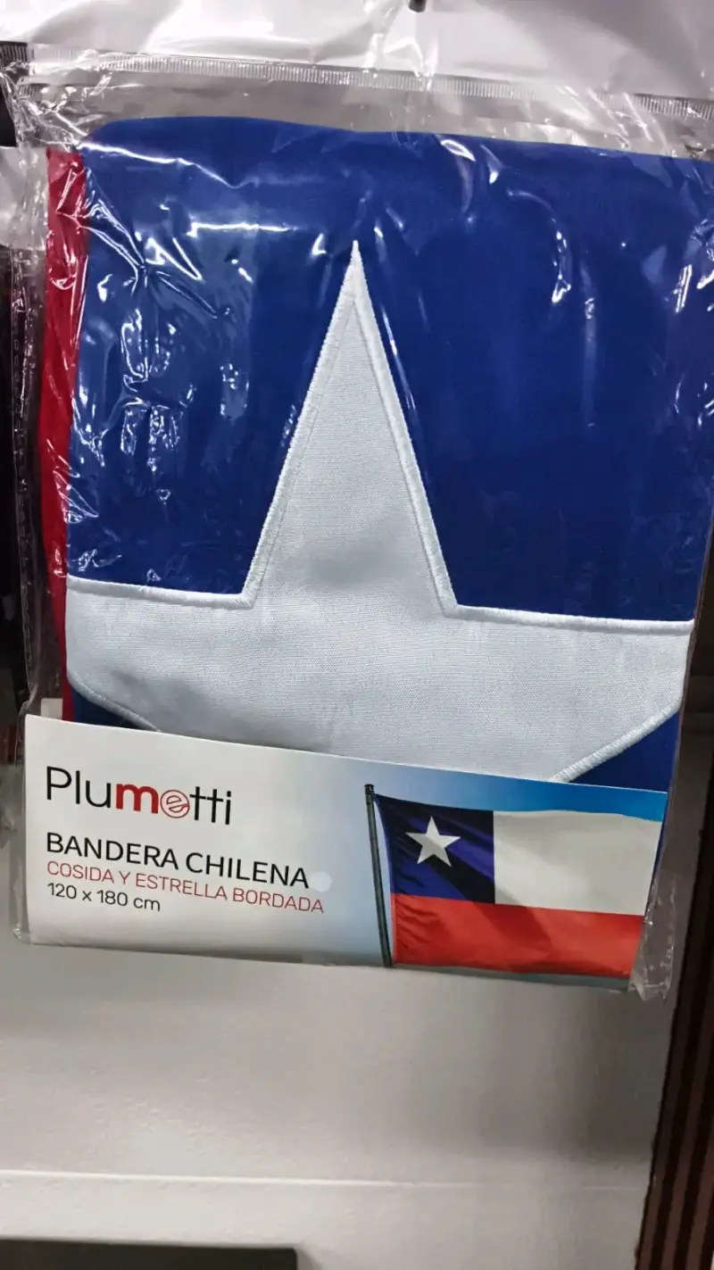 Bandera Chilena Plumetti con Estrella Bordada - 2