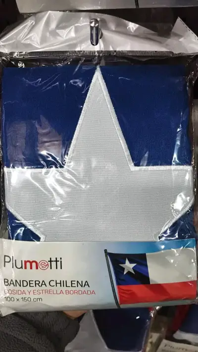 Bandera Chilena Plumetti con Estrella Bordada - miniatura 3